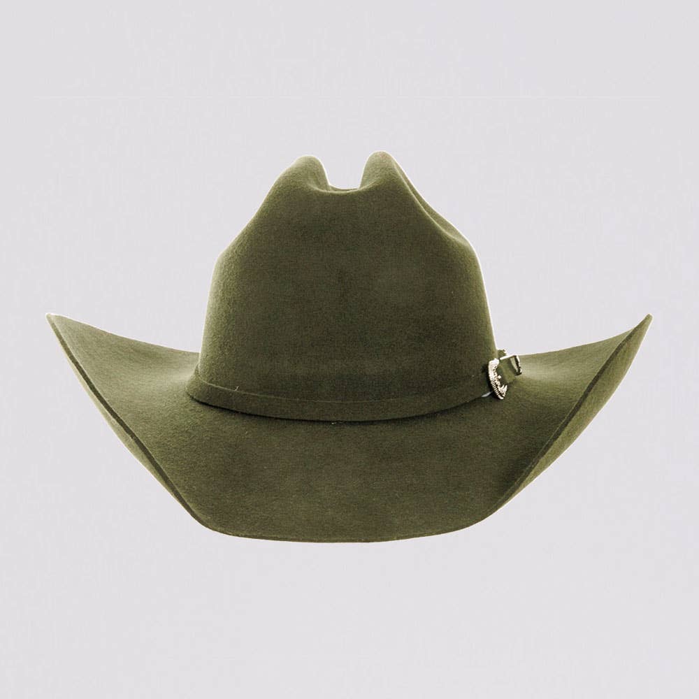 100% Wool Felt Western Cowboy Hat - Style Cattleman: White / LG