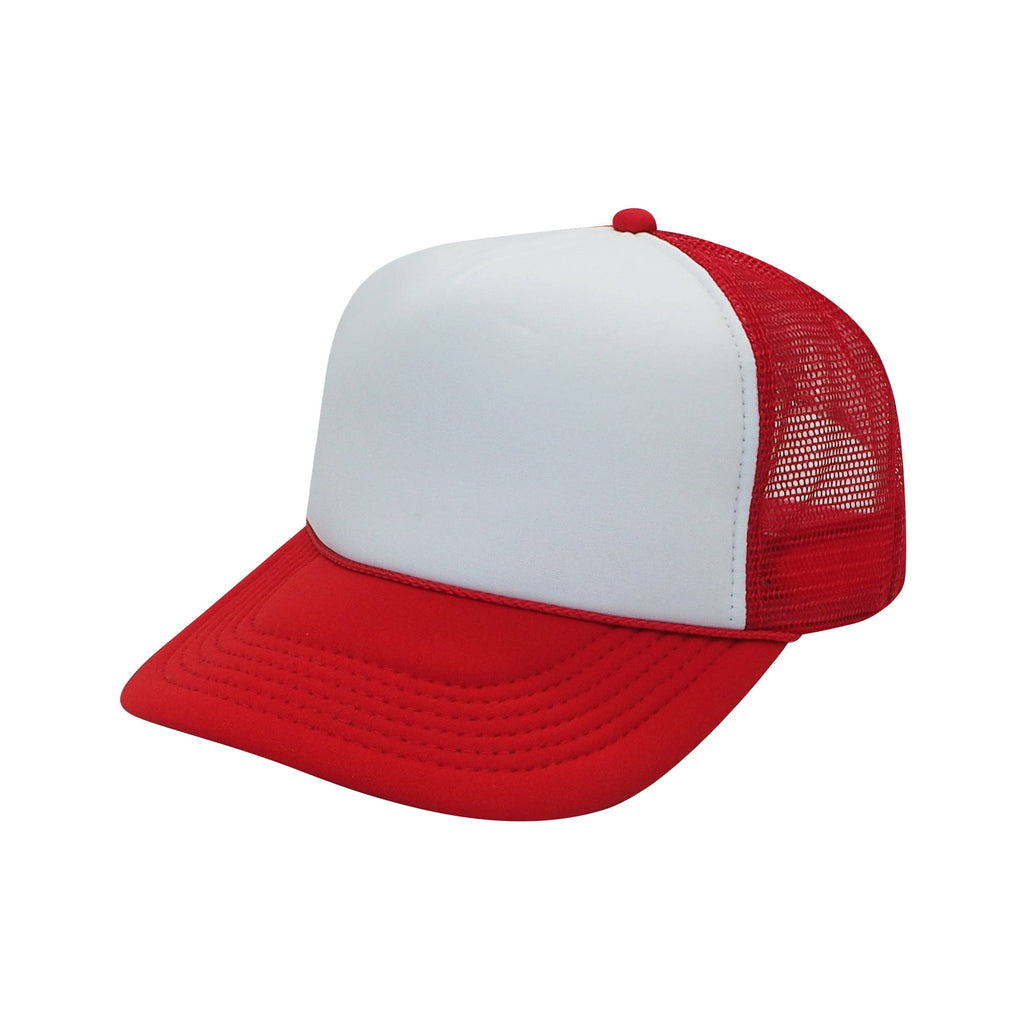 Nissun Classic Trucker Baseball Hats Caps Foam Mesh Blank Solid Two Tone Snapback: Maroon/White