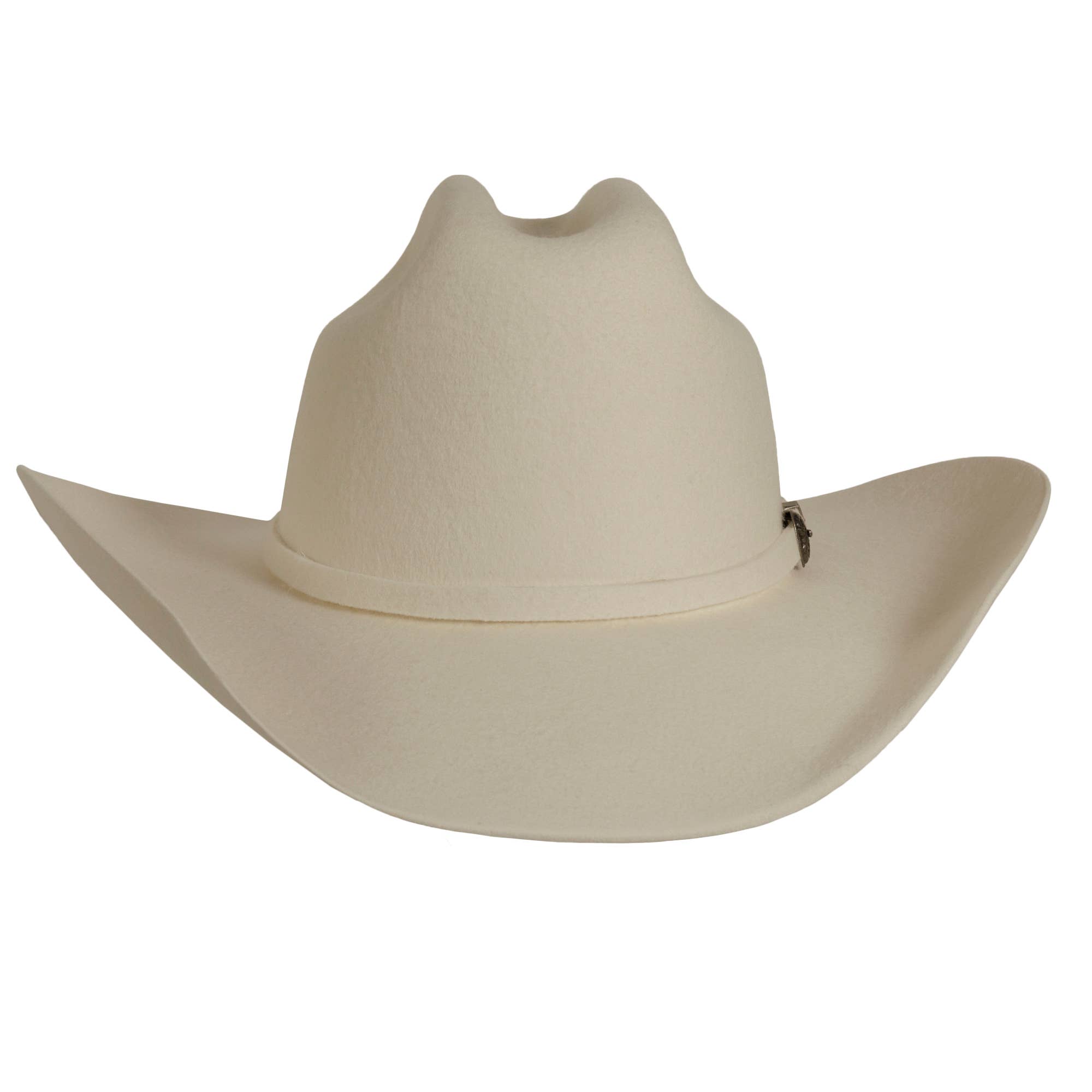 100% Wool Felt Western Cowboy Hat - Style Cattleman: White / MD