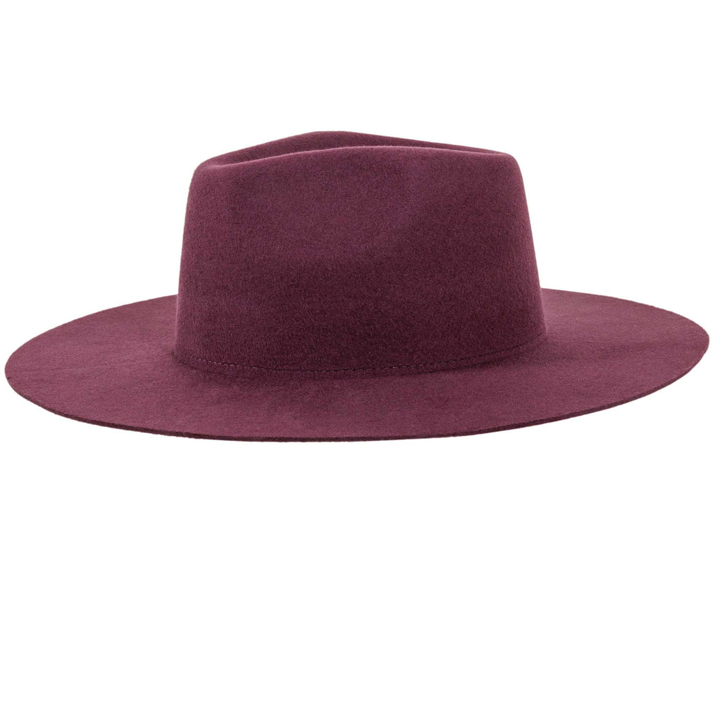 100% Wool Felt Flat Brim Fedora Hat - Style Rancher: Silver Belly / MD