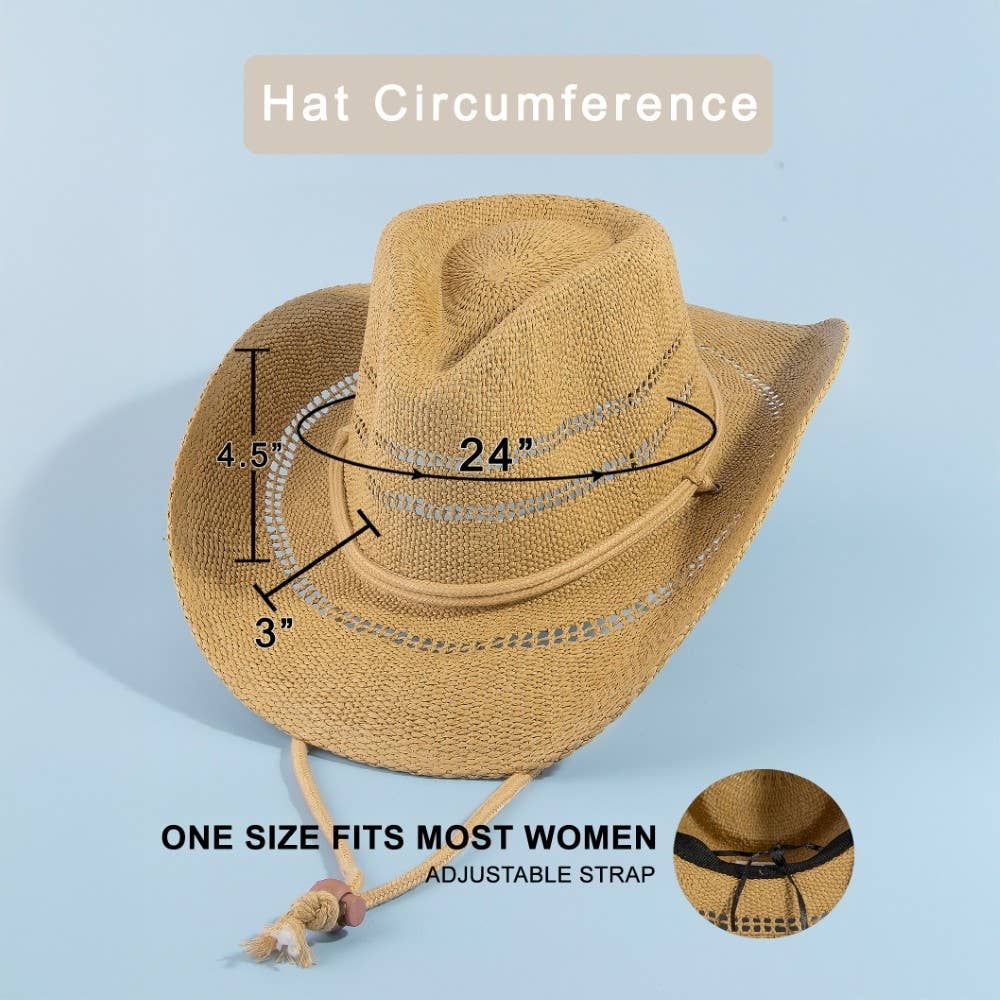 Straw Weave Cowboy Hat: KA