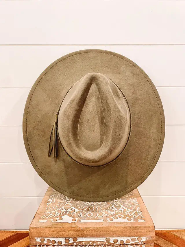 Blank Vegan Suede Hat: Beige