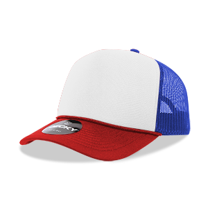 Decky 6025 Mid Profile, 5 Panel Foam Trucker Hat: Teal/White