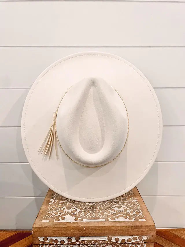 Blank Vegan Suede Hat: Beige