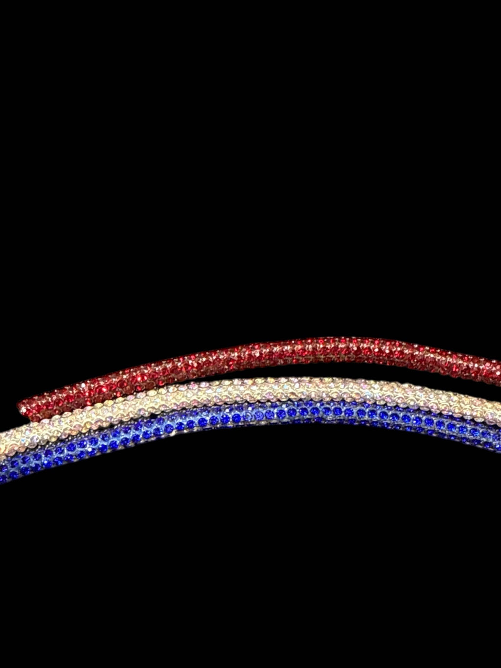 Rhinestone  lace accessory for hats : Rainbow White