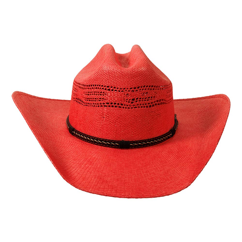 New Western Cowboy Straw Hat- Style American Maverick: Tan / MD