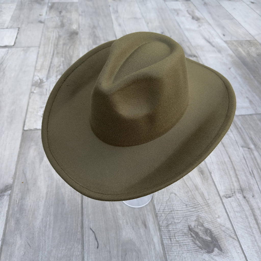Vegan Felt Cattleman Cowboy Hat – Wide Brim Western Style: Rust