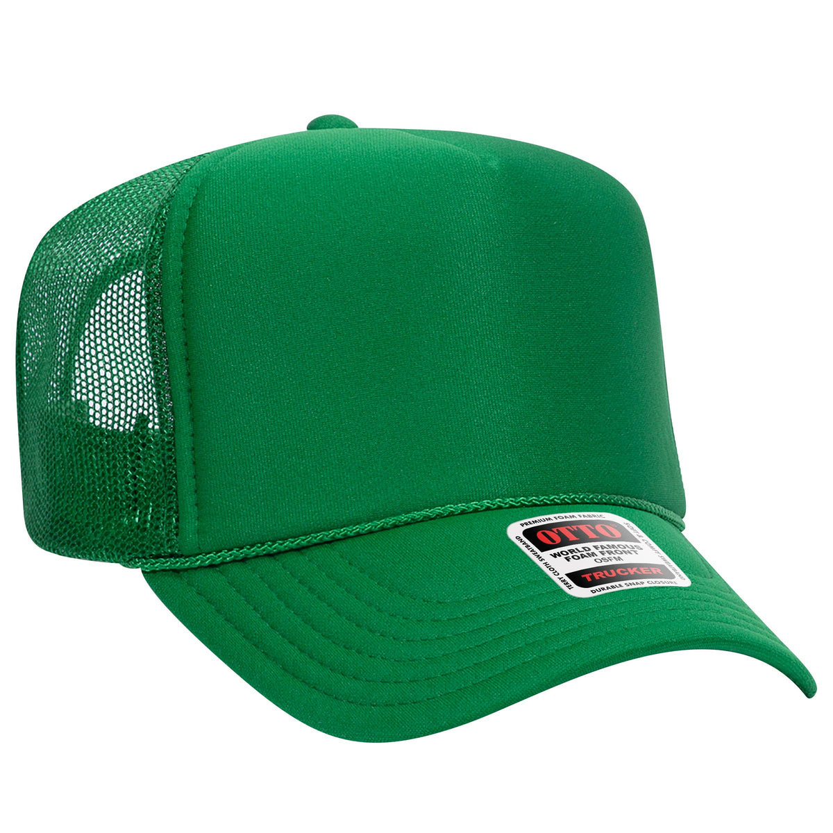 Otto 5-Panel High Crown Foam Trucker Hats, Mesh Back Cap - 39-165: N.Pnk/Wht/N.Pnk