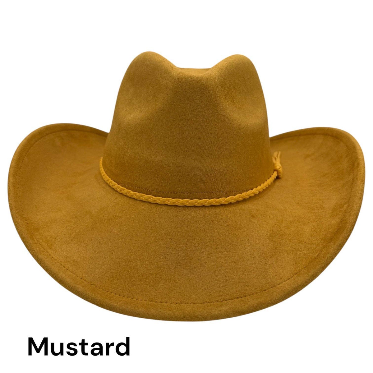 Cowboy Style Vegan Suede Hat for personalization: Tan