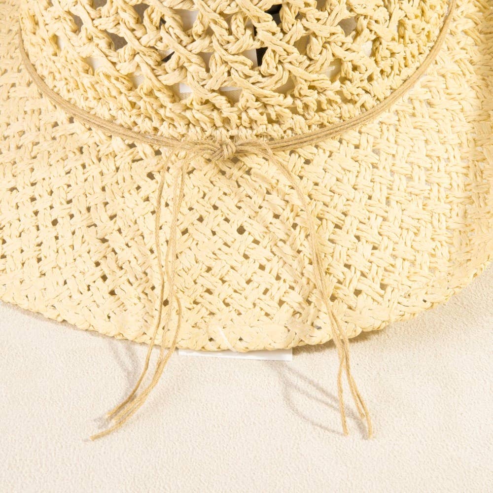 Braided Beads Straw Cowboy Hat: IV
