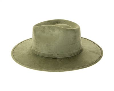 Stiff Brim Rancher Hat - Premium Vegan Suede - 12+ Colors!: Blue-Grey