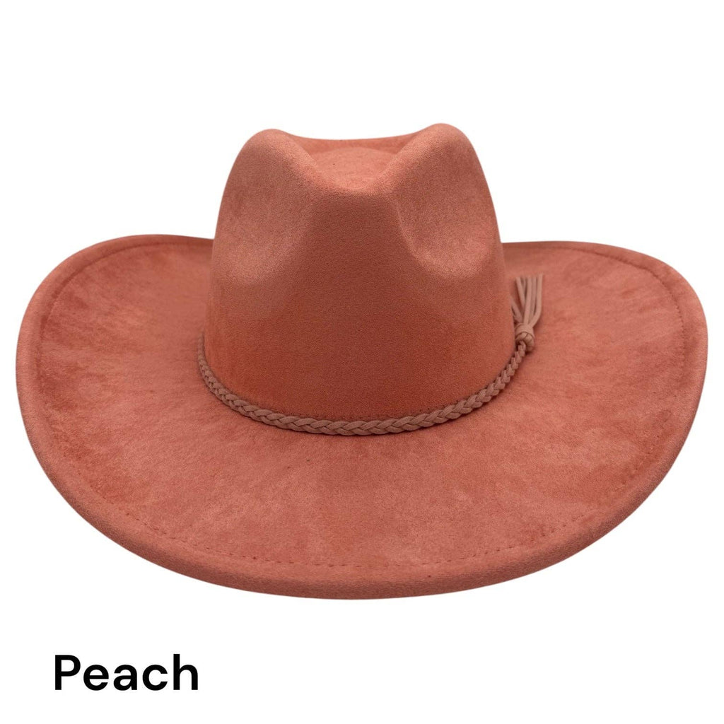 Cowboy Style Vegan Suede Hat for personalization: Sandstone