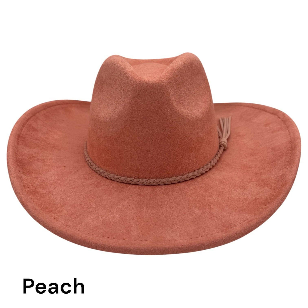 Cowboy Style Vegan Suede Hat for personalization: Tan