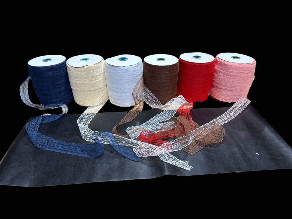 Mesh Lace Ribbon : Burgundy 25 yard