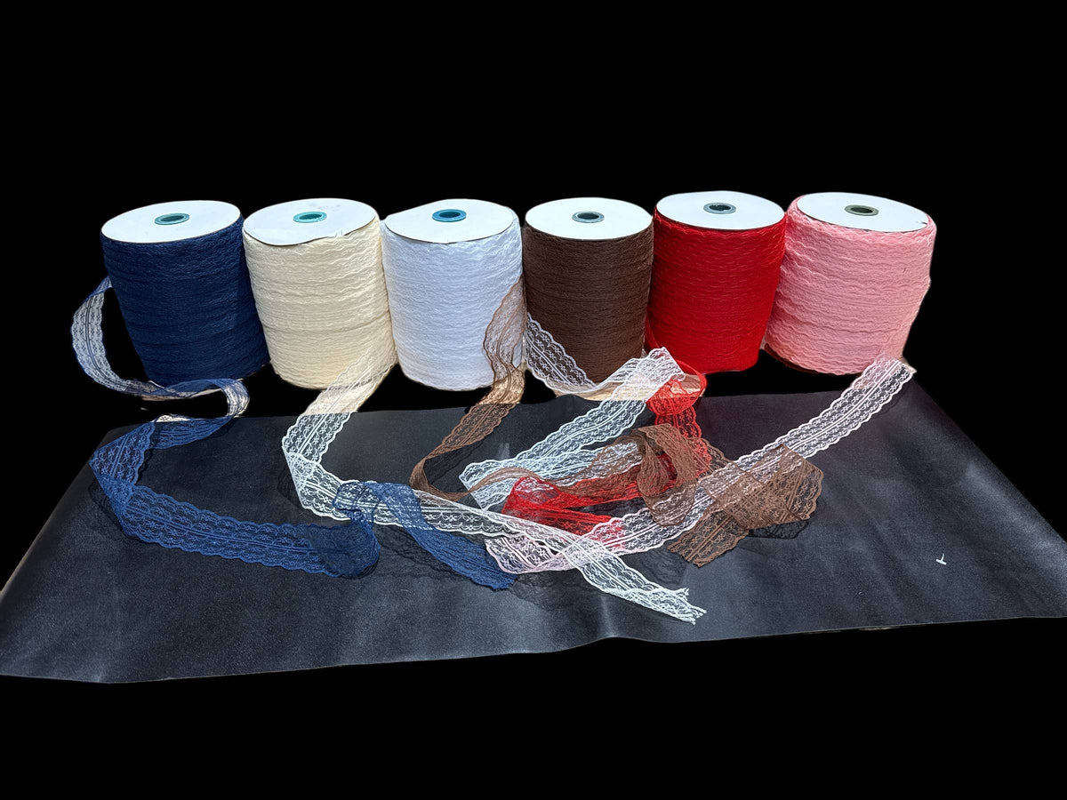 Mesh Lace Ribbon : Burgundy 25 yard