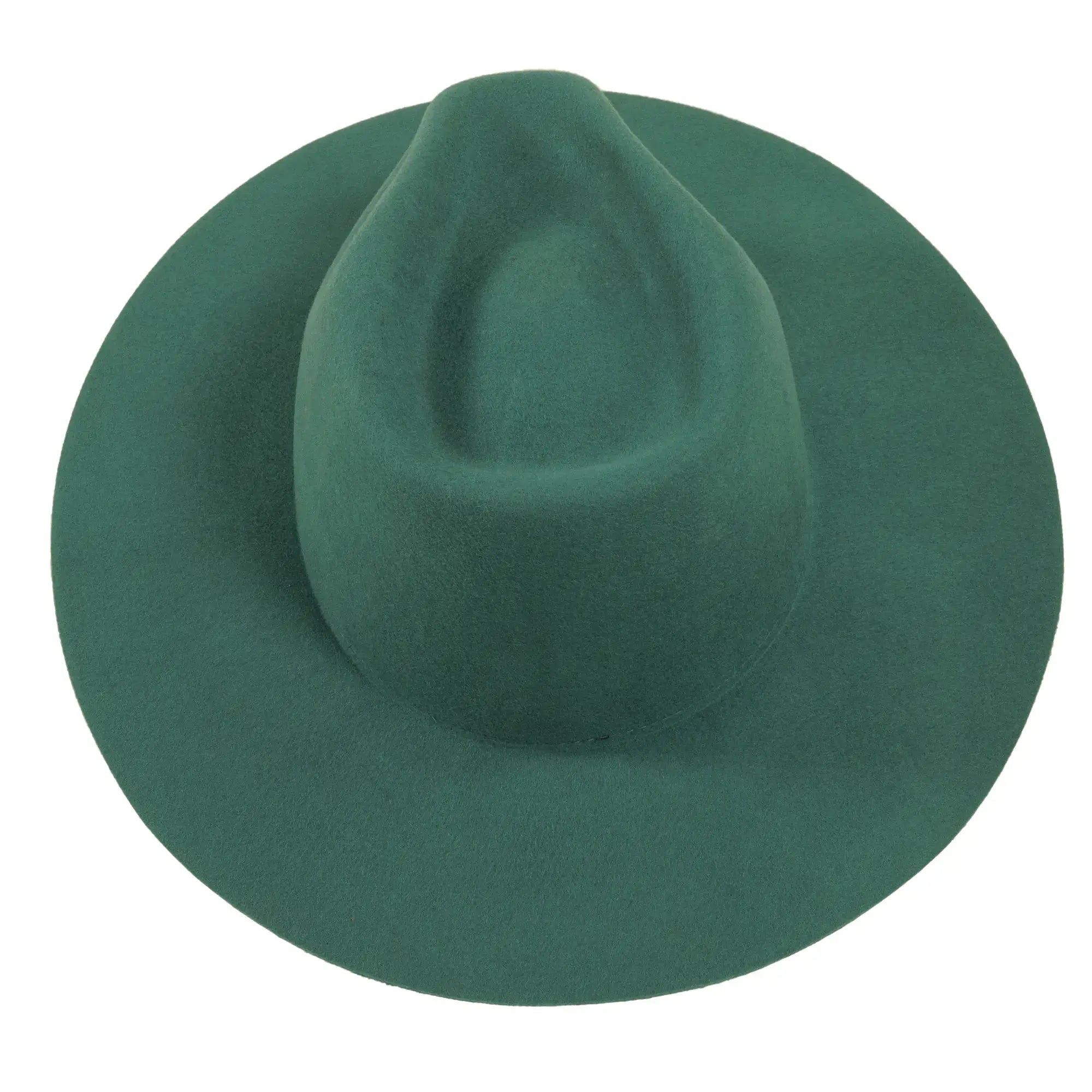 100% Wool Felt Flat Brim Fedora Hat - Style Rancher: Silver Belly / MD