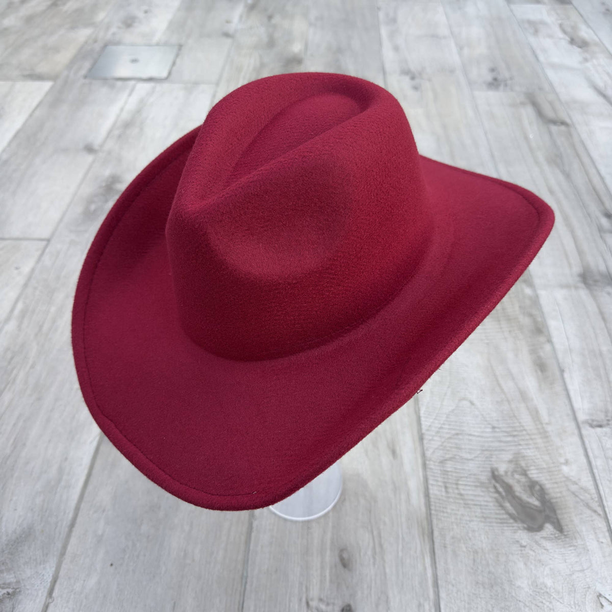 Vegan Felt Cattleman Cowboy Hat – Wide Brim Western Style: Rust