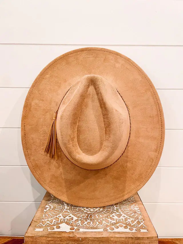 Blank Vegan Suede Hat: Beige