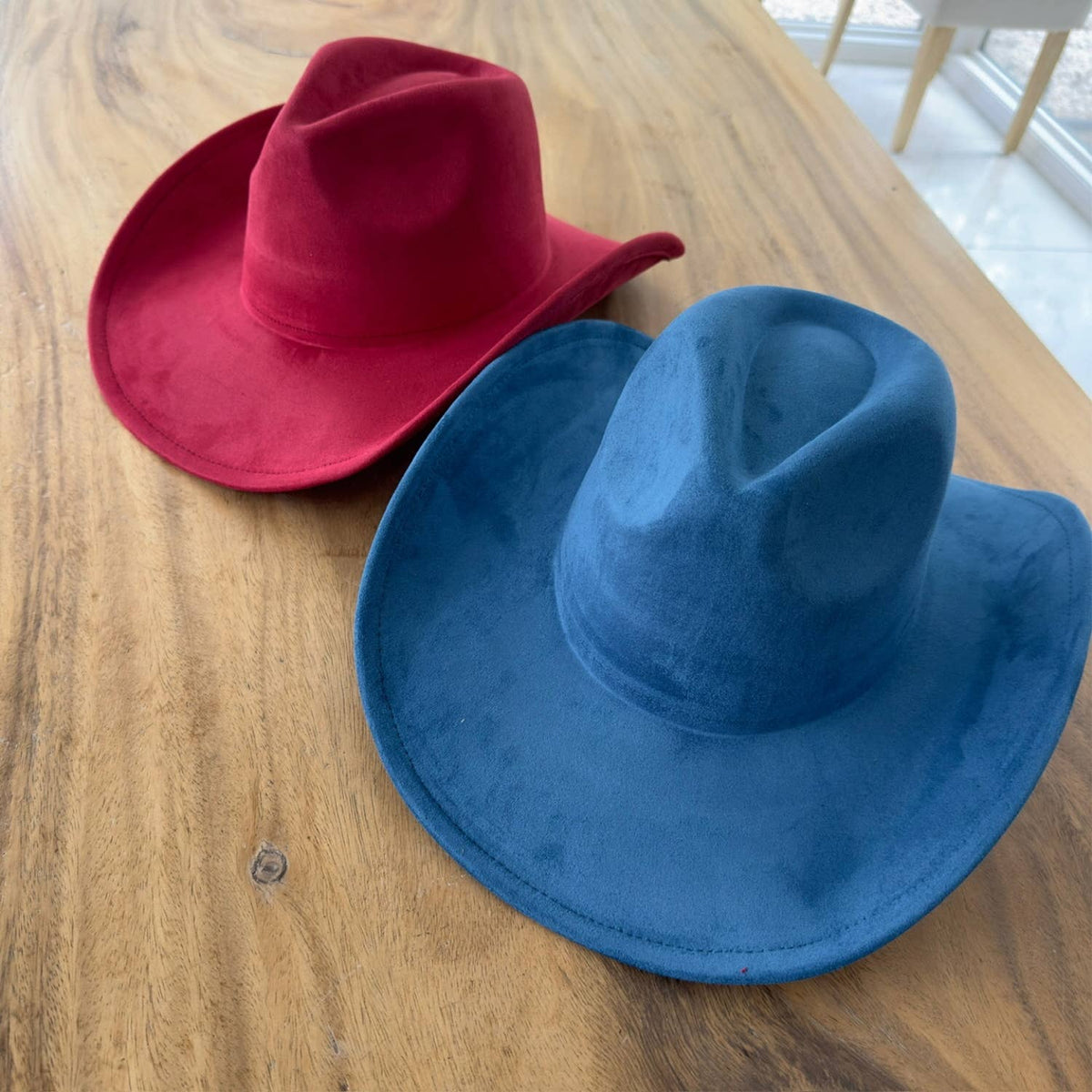 Vegan Suede Cowboy Hat: BROWN / ONE SIZE