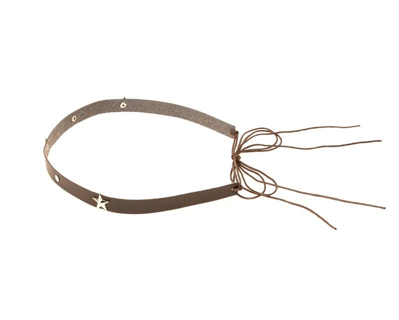 Hat Bands - Silver Star Studded Faux-Leather Band - New!