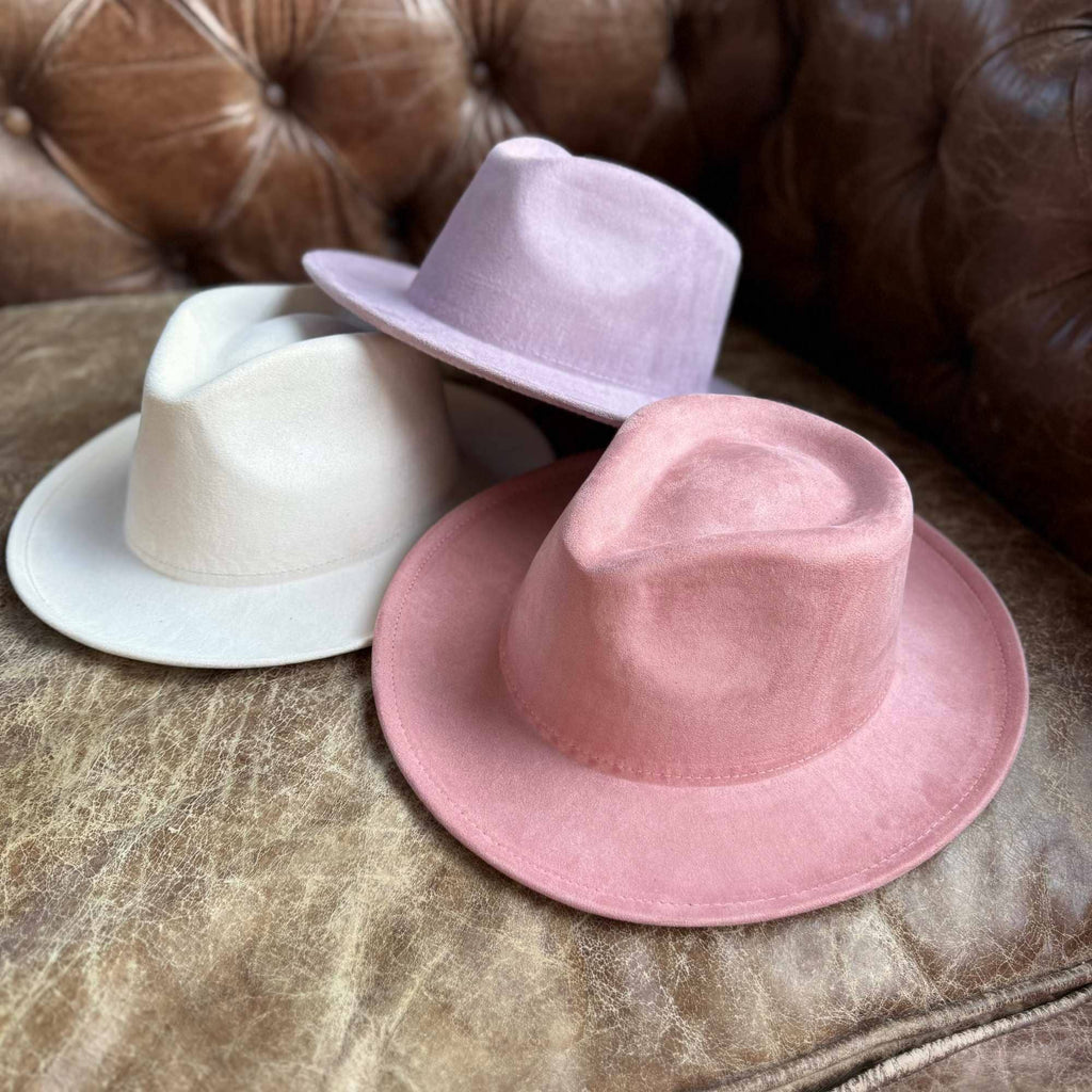 Stiff Short Brim Rancher in Suede Hat: Caramel