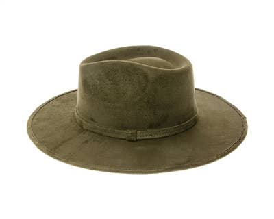 Stiff Brim Rancher Hat - Premium Vegan Suede - 12+ Colors!: Ivory