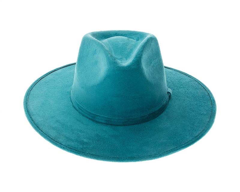 Stiff Brim Rancher Hat - Premium Vegan Suede - 12+ Colors!: Blue-Grey