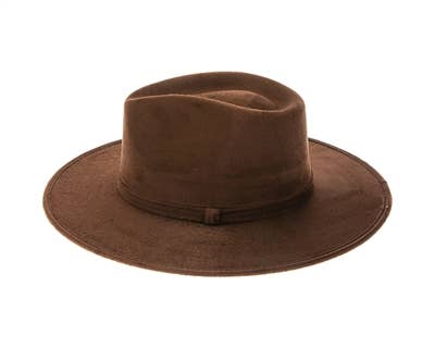 Stiff Brim Rancher Hat - Premium Vegan Suede - 12+ Colors!: Blue-Grey