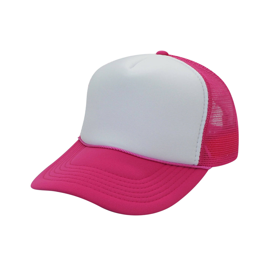 Nissun Classic Trucker Baseball Hats Caps Foam Mesh Blank Solid Two Tone Snapback: Maroon/White