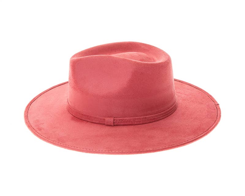 Stiff Brim Rancher Hat - Premium Vegan Suede - 12+ Colors!: Blue-Grey