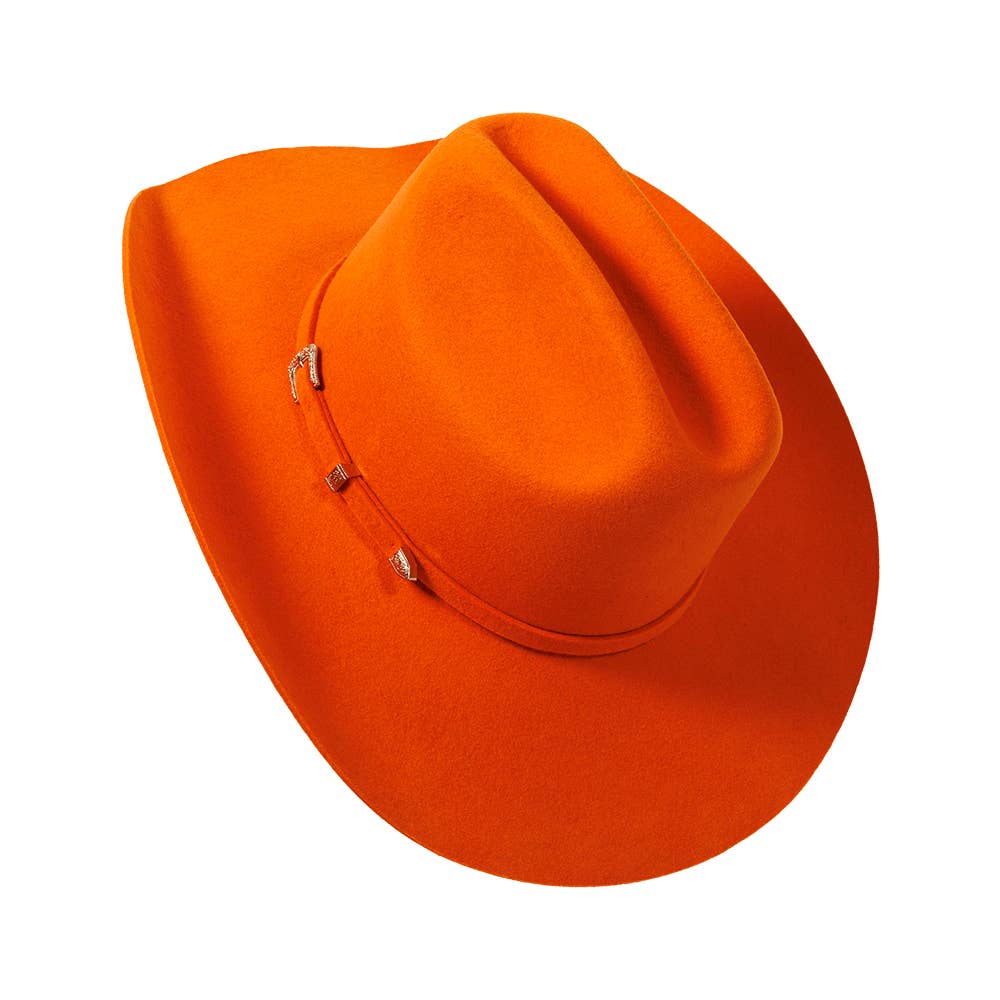 100% Wool Felt Western Cowboy Hat - Style Cattleman: Silver Belly / MD
