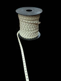 Faux Suede Cord Lace Gold & Silver studs: Ivory / Silver
