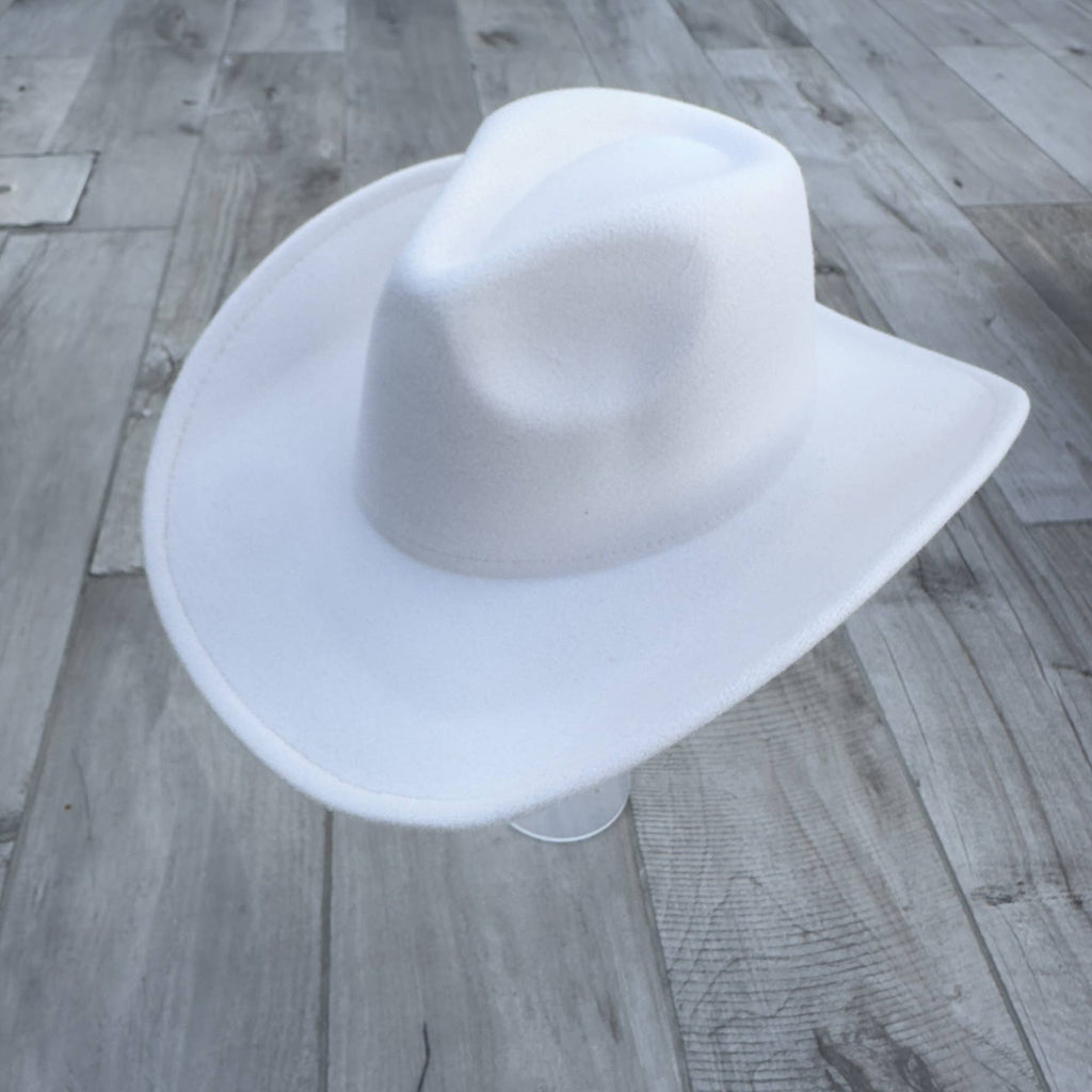 Vegan Felt Cattleman Cowboy Hat – Wide Brim Western Style: Rust