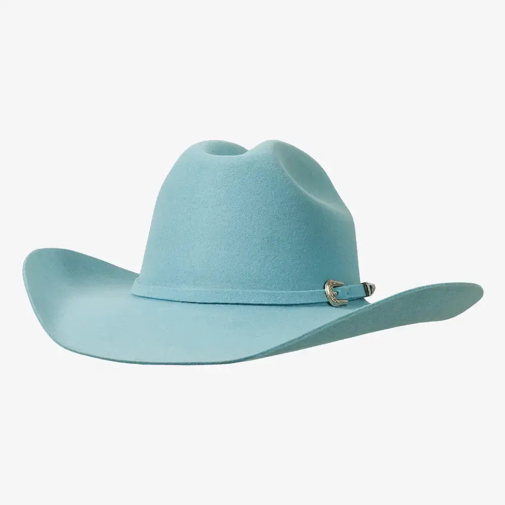 100% Wool Felt Western Cowboy Hat - Style Cattleman: White / MD