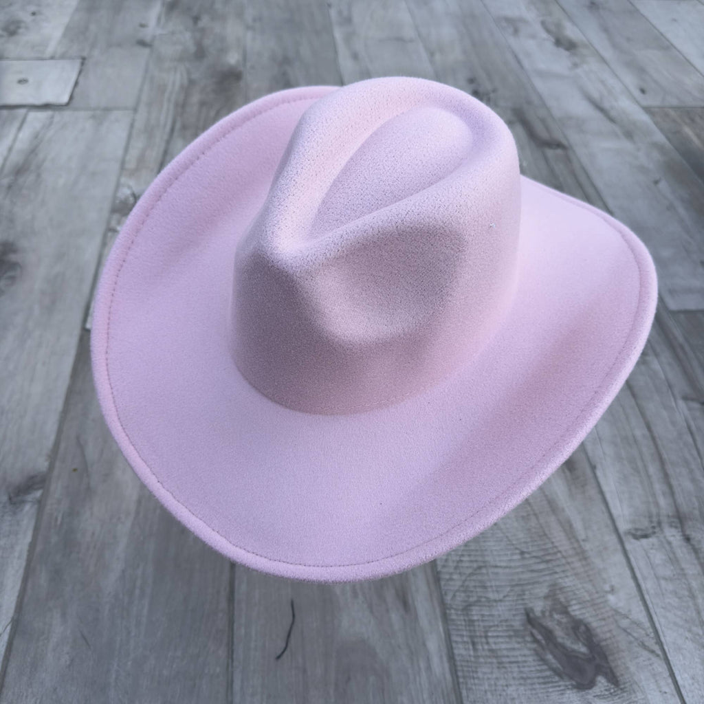 Vegan Felt Cattleman Cowboy Hat – Wide Brim Western Style: Rust