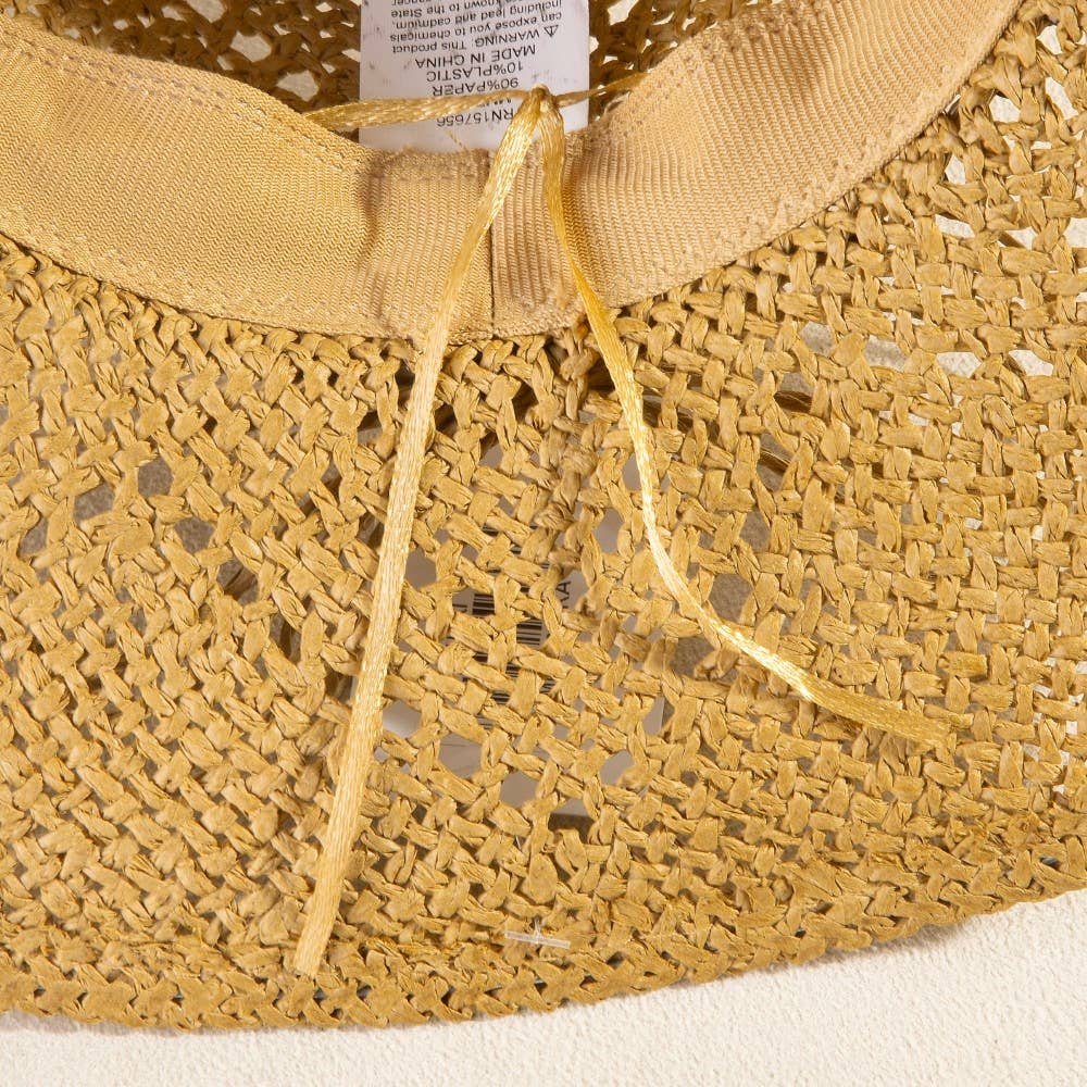Beaded Strap Straw Cowboy Hat: IV