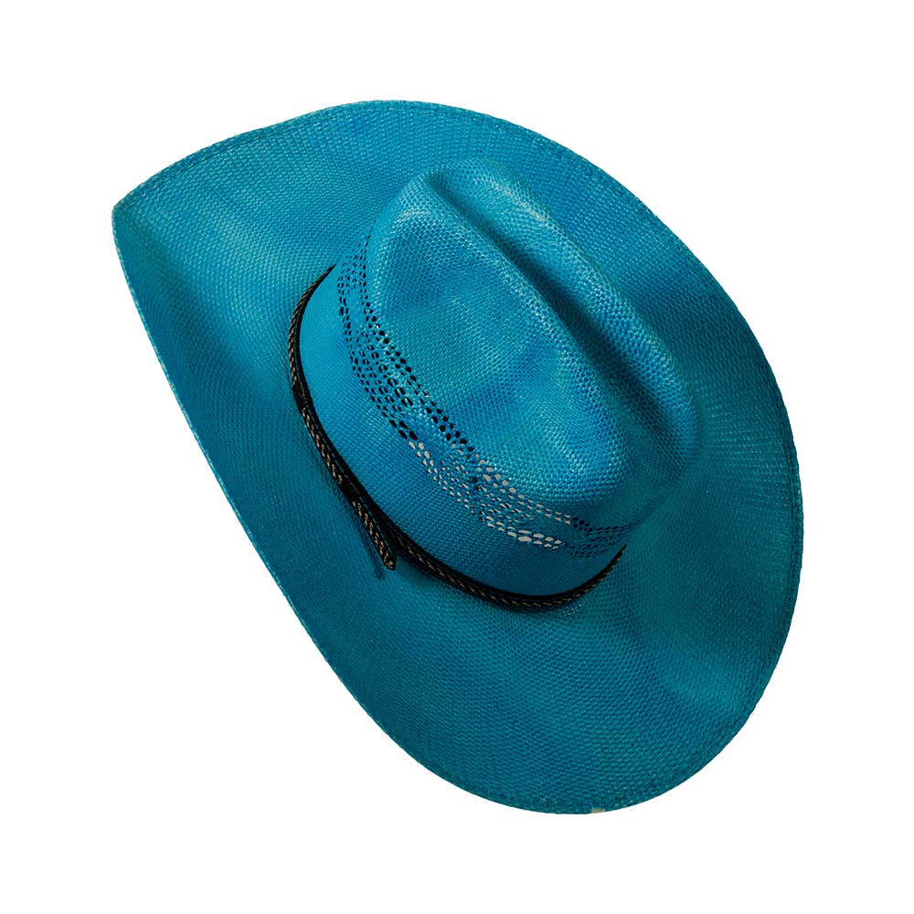 New Western Cowboy Straw Hat- Style American Maverick: Tan / LG