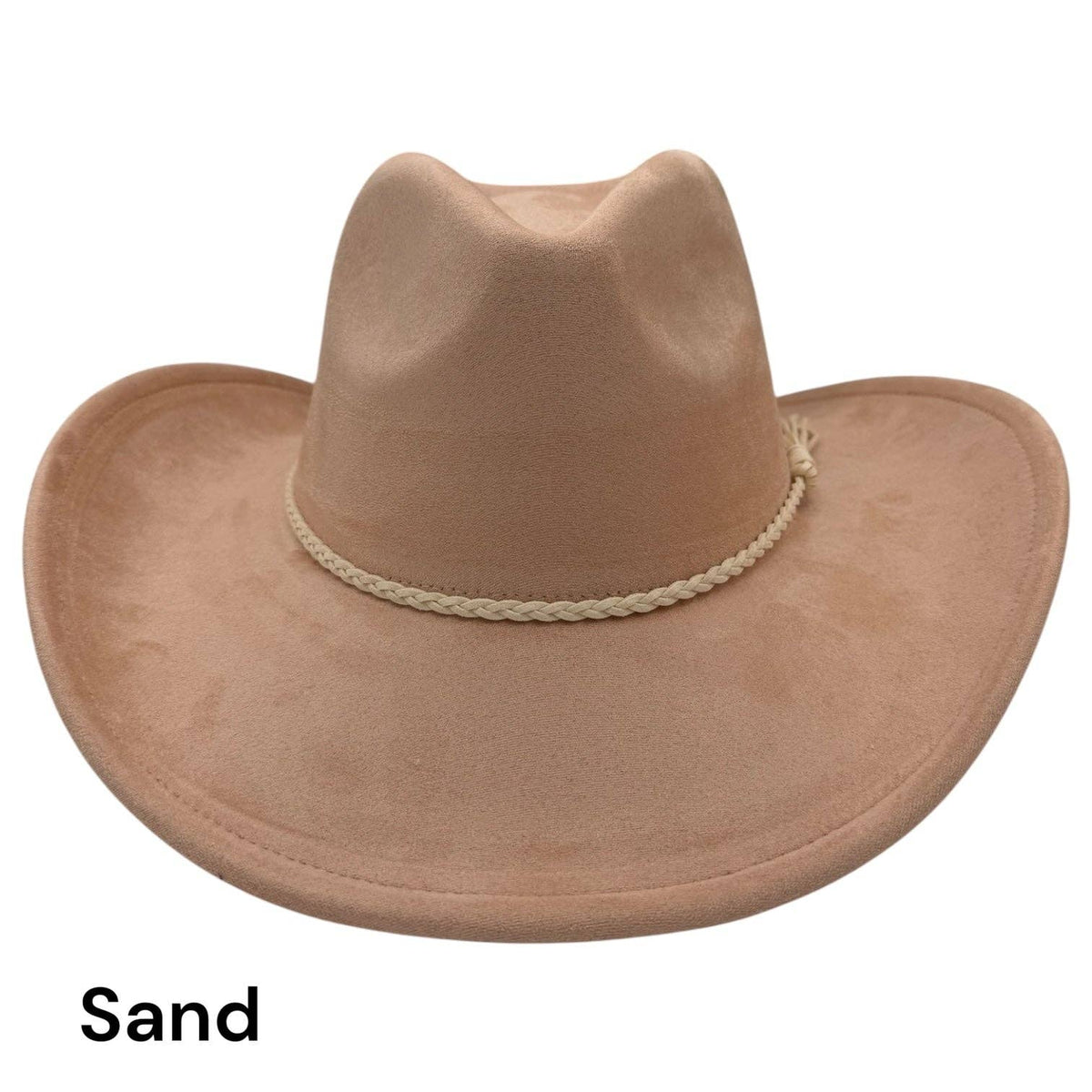 Cowboy Style Vegan Suede Hat for personalization: Sandstone