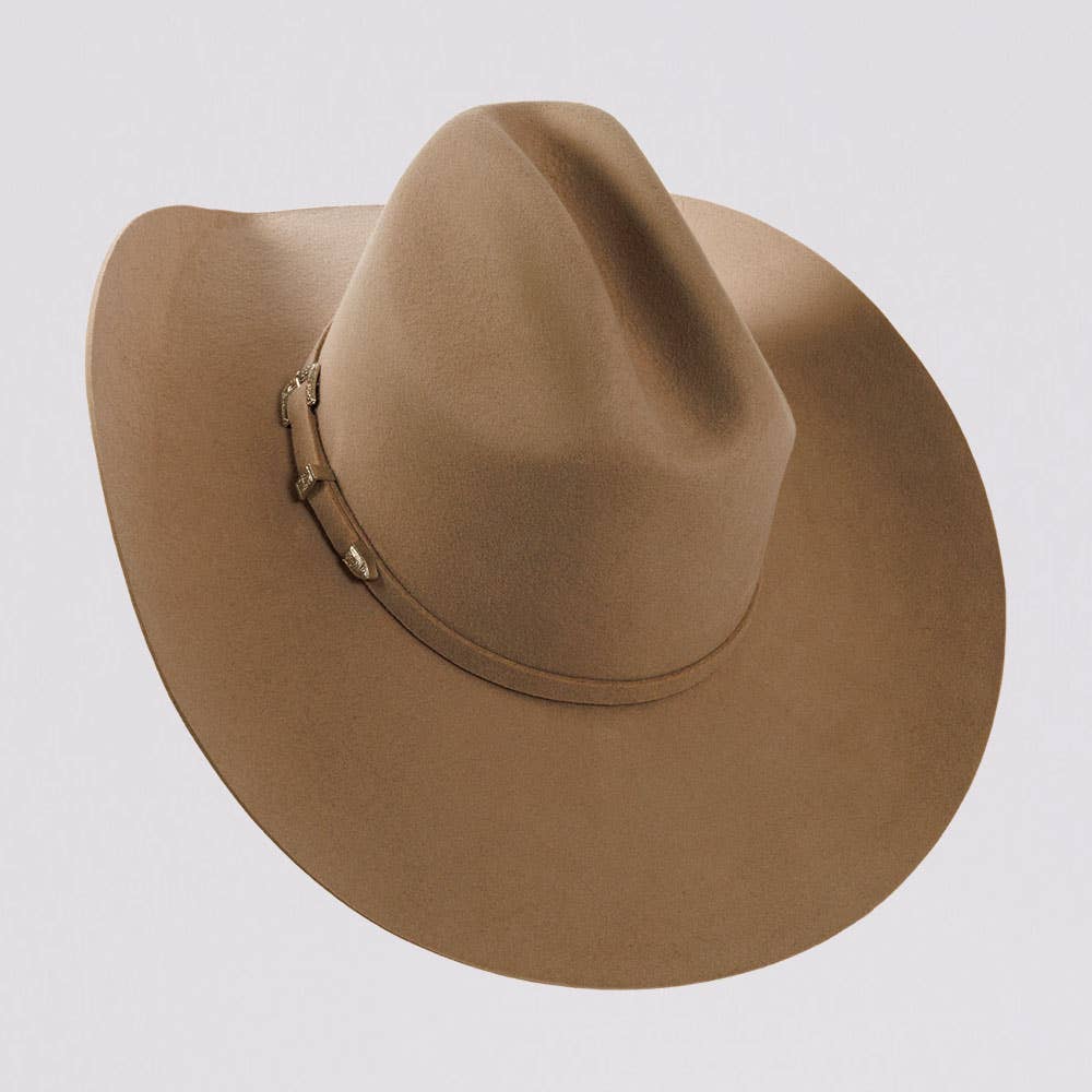 100% Wool Felt Western Cowboy Hat - Style Cattleman: Silver Belly / MD