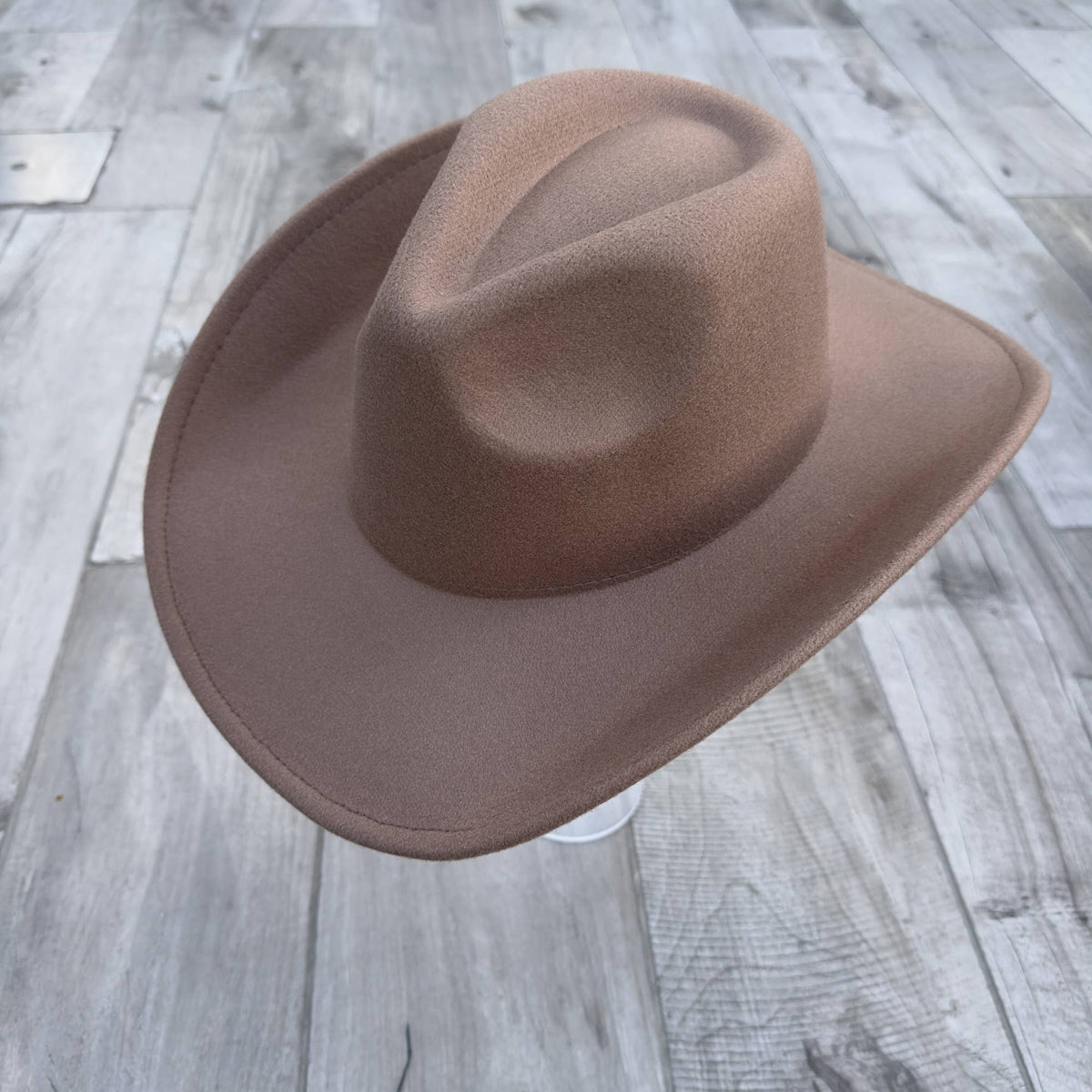 Vegan Felt Cattleman Cowboy Hat – Wide Brim Western Style: Rust