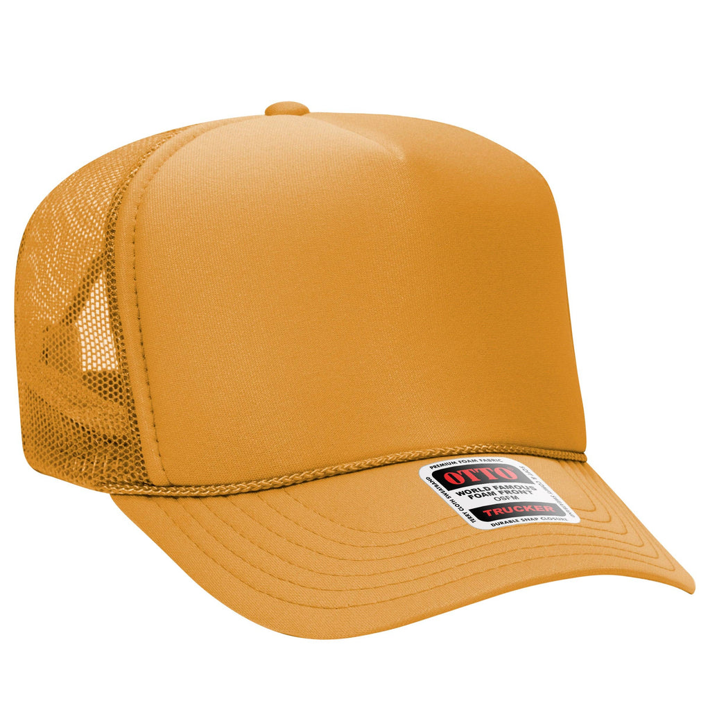 Otto 5-Panel High Crown Foam Trucker Hats, Mesh Back Cap - 39-165: Tan