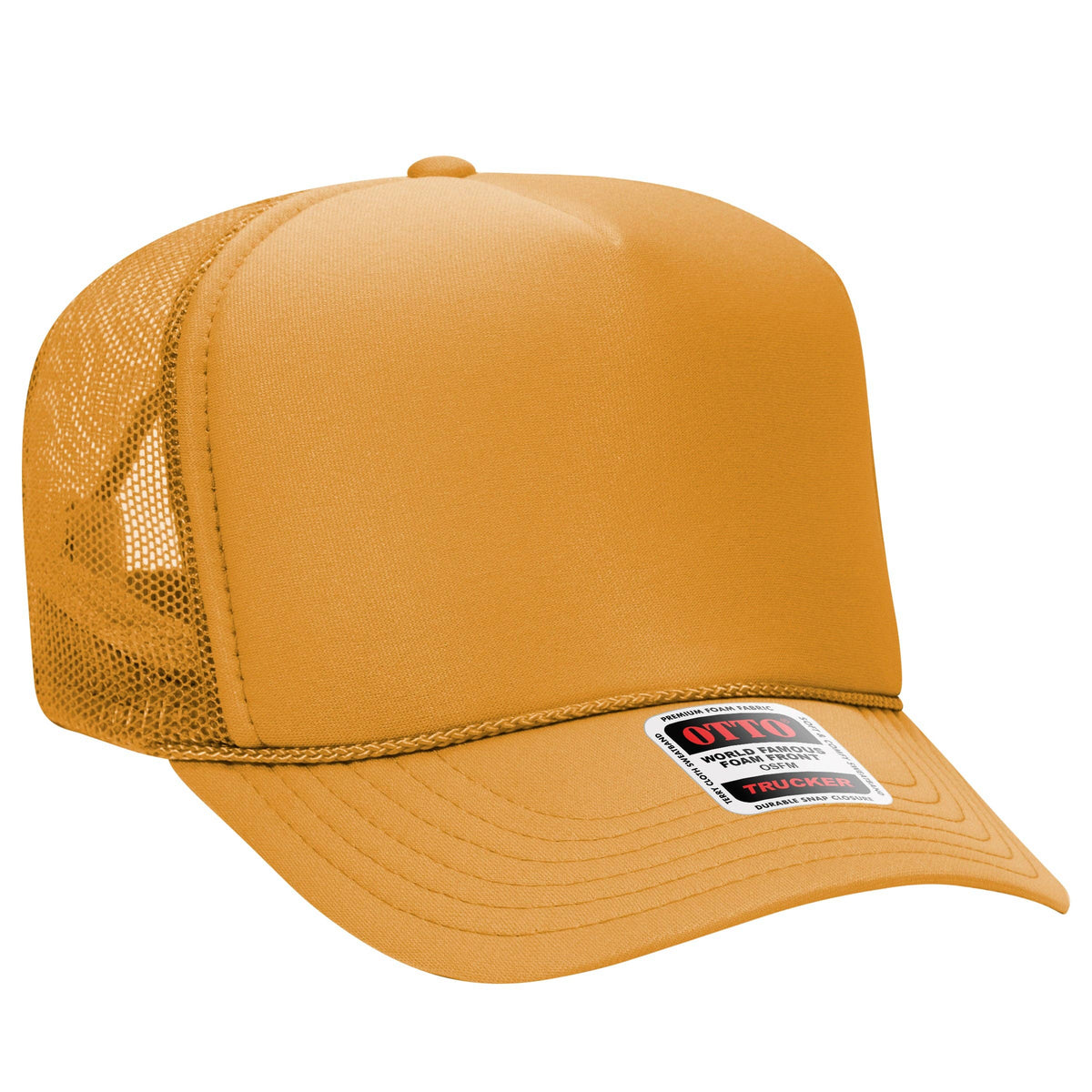 Otto 5-Panel High Crown Foam Trucker Hats, Mesh Back Cap - 39-165: Tan