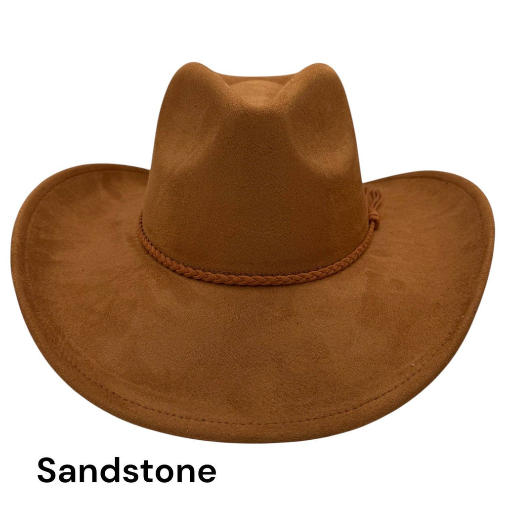 Cowboy Style Vegan Suede Hat for personalization: Sandstone