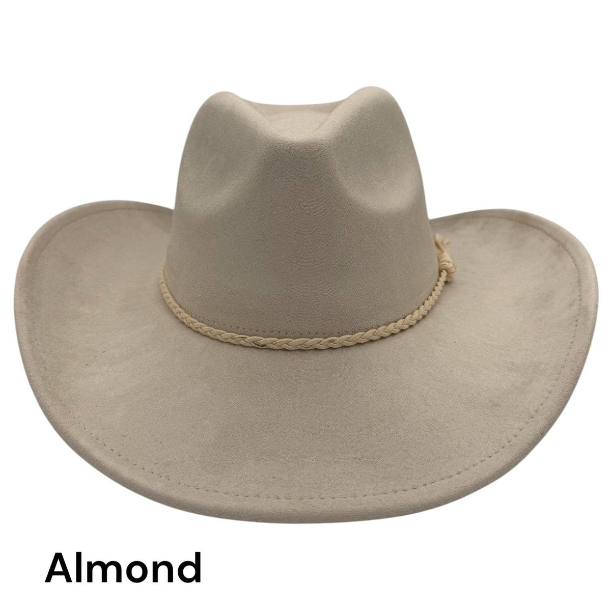 Cowboy Style Vegan Suede Hat for personalization: Tan