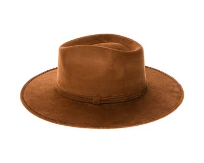 Stiff Brim Rancher Hat - Premium Vegan Suede - 12+ Colors!: Blue-Grey