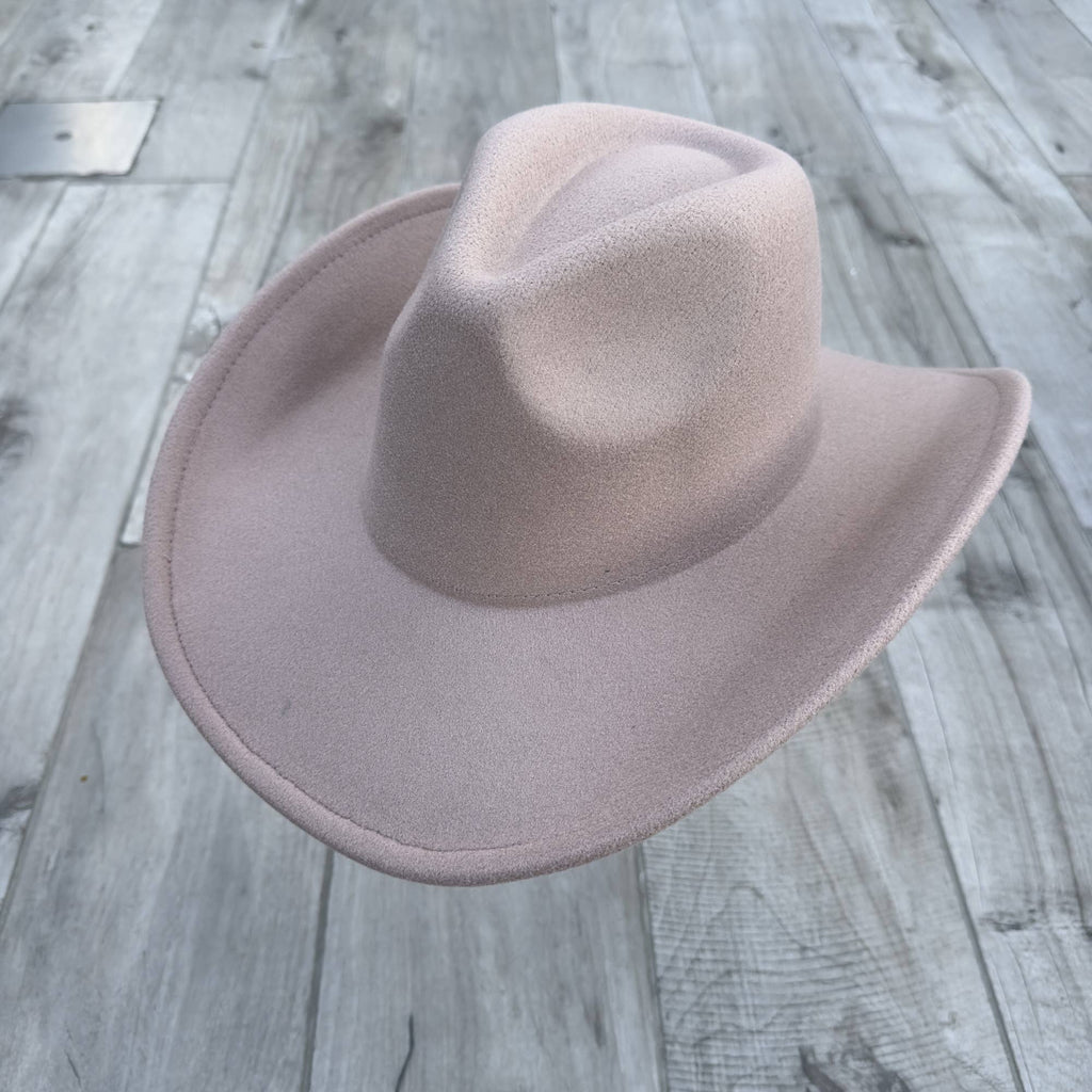 Vegan Felt Cattleman Cowboy Hat – Wide Brim Western Style: Rust