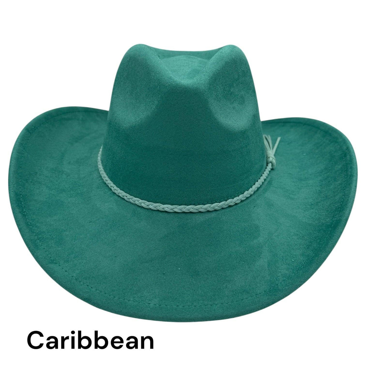 Cowboy Style Vegan Suede Hat for personalization: Tan