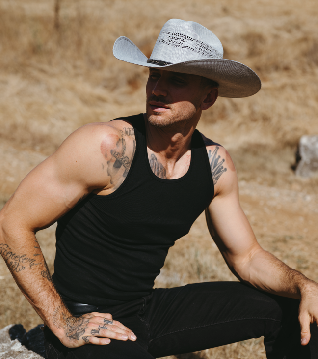 New Western Cowboy Straw Hat- Style American Maverick: Tan / MD