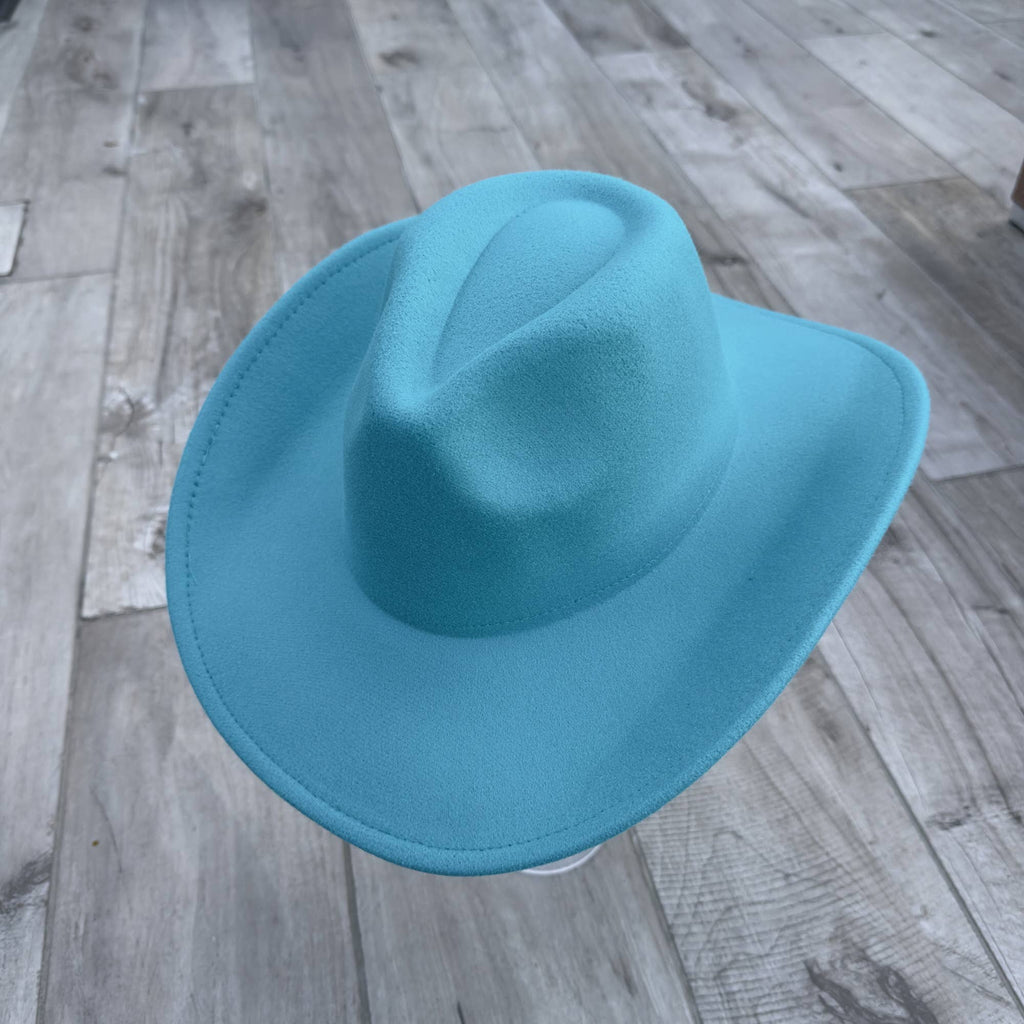 Vegan Felt Cattleman Cowboy Hat – Wide Brim Western Style: Rust