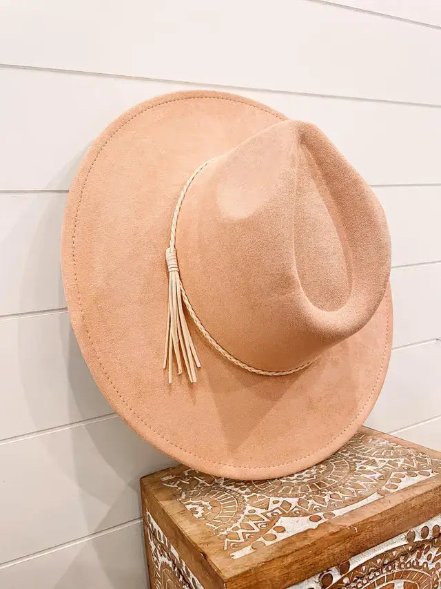 Blank Vegan Suede Hat: Beige